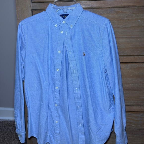 Ralph Lauren Blue Button Down Shirt Classic Cotton - Picture 1 of 3